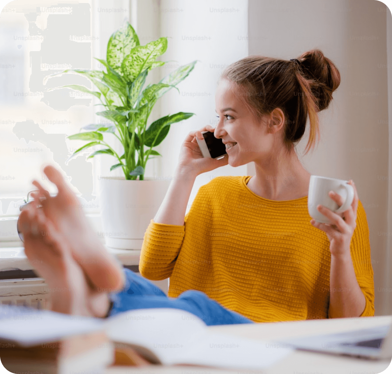 Woman on phone call